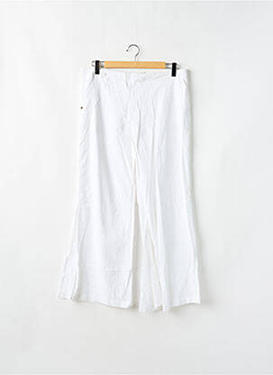 Pantalon large fermeture zippée sous rabat boutonné blanc 2 TWO femme
