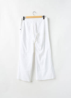 Pantalon large fermeture zippée sous rabat boutonné blanc 2 TWO femme