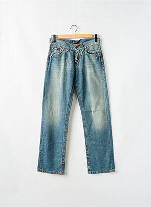 Jeans coupe droite fermeture boutonnée sur le devant taille basse bleu VSCT homme