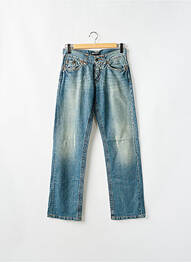 Jeans coupe droite fermeture boutonnée sur le devant taille basse bleu VSCT homme