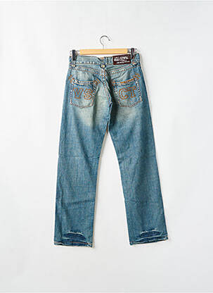 Jeans coupe droite fermeture boutonnée sur le devant taille basse bleu VSCT homme