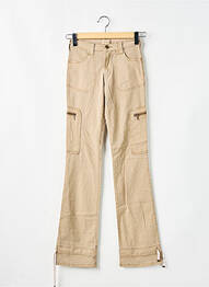 Pantalon cargo tissage popeline taille haute marron CIMARRON femme