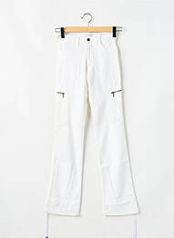 Pantalon cargo tissage popeline taille haute blanc CIMARRON femme