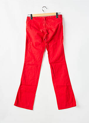 Pantalon droit tissage popeline taille basse rouge CIMARRON femme