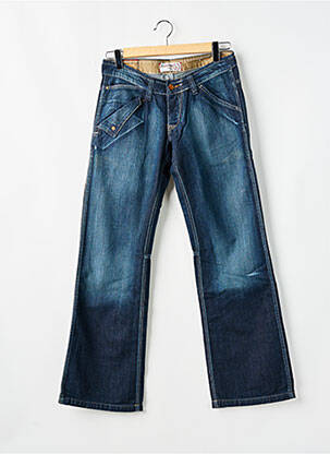 Jeans coupe droite fermeture boutonnée sur le devant taille basse bleu FIRETRAP homme