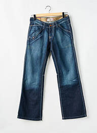 Jeans coupe droite fermeture boutonnée sur le devant taille basse bleu FIRETRAP homme