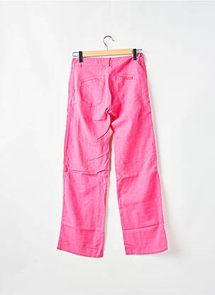 Pantalon droit tissage crêpe taille normale rose MAGGIE femme