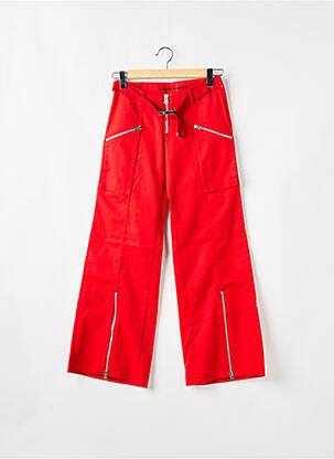 Pantalon droit tissage popeline taille normale rouge LA BRIGADA INTERNACIONAL femme