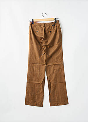 Pantalon droit taille à pinces taille haute marron LEON & HARPER femme