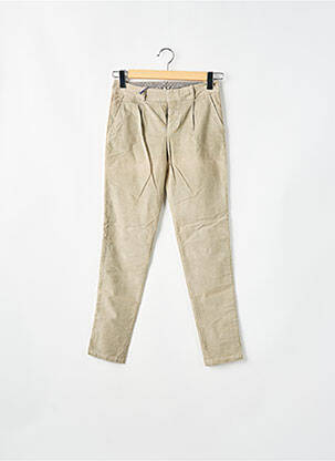 Pantalon chino broderie galons latéraux taille basse vert LEON & HARPER femme
