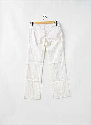 Pantalon droit fermeture zippée sous rabat boutonné blanc FREEMAN T.PORTER femme
