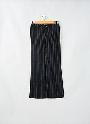 Pantalon droit fermeture zippée sous rabat boutonné taille basse noir FREEMAN T.PORTER femme