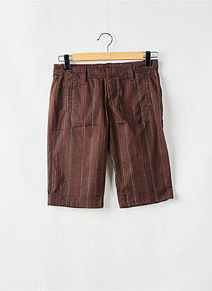 Bermuda fermeture zippée sous rabat avec crochet marron FREEMAN T.PORTER femme