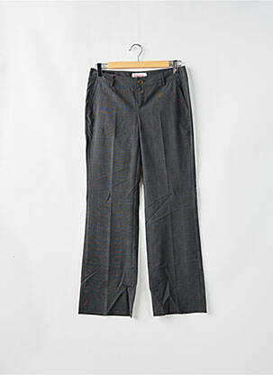Pantalon droit fermeture zippée sous rabat boutonné gris ONLY femme