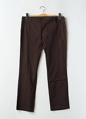 Pantalon droit stretch taille basse marron SPIRIT OF GANG femme
