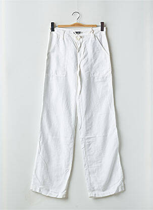 Pantalon large fermeture zippée sous rabat boutonné taille normale blanc TEDDY SMITH femme