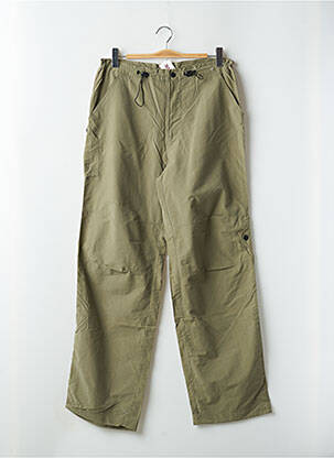 Pantalon large tissage popeline taille haute vert TEDDY SMITH femme