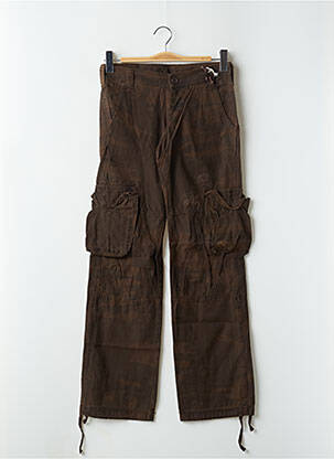 Pantalon cargo coupe droite taille basse marron TEDDY SMITH femme