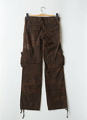 Pantalon cargo coupe droite taille basse marron TEDDY SMITH femme