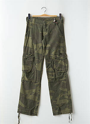Pantalon cargo coupe droite taille basse vert TEDDY SMITH femme