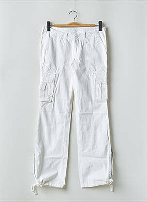 Pantalon cargo poches taille basse blanc TEDDY SMITH femme