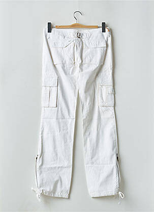 Pantalon cargo poches taille basse blanc TEDDY SMITH femme