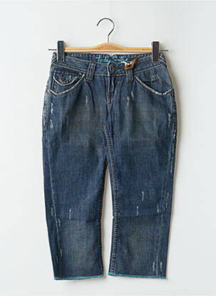 Jeans coupe slim effet usé délavé taille basse bleu TEDDY SMITH femme