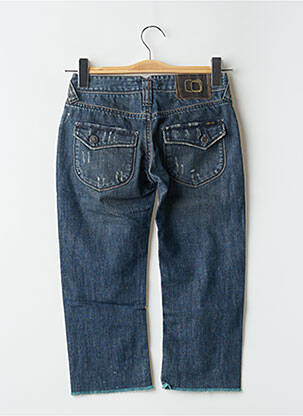 Jeans coupe slim effet usé délavé taille basse bleu TEDDY SMITH femme