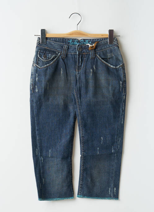 Jeans coupe slim effet usé délavé taille basse bleu TEDDY SMITH femme