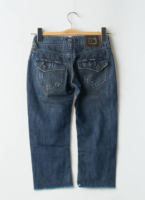 Jeans coupe slim effet usé délavé taille basse bleu TEDDY SMITH femme