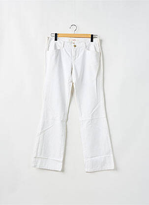 Pantalon droit tissage popeline taille normale blanc SCHOOL RAG femme