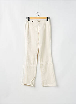 Pantalon droit tissage popeline taille normale beige SCHOOL RAG femme