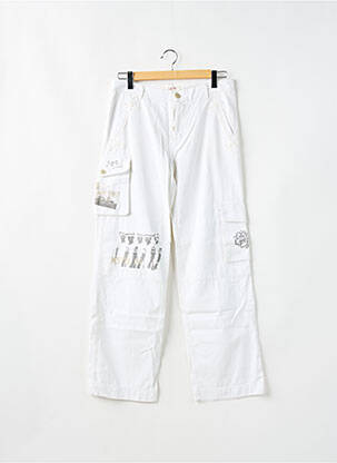Pantalon cargo poches taille basse blanc SCHOOL RAG femme