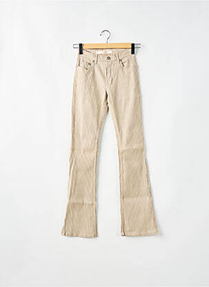 Pantalon flare stretch taille basse beige SCHOOL RAG femme
