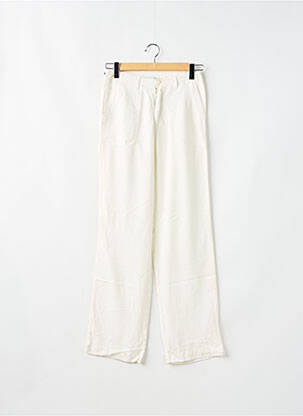 Pantalon droit tissage popeline taille basse blanc SCHOOL RAG femme
