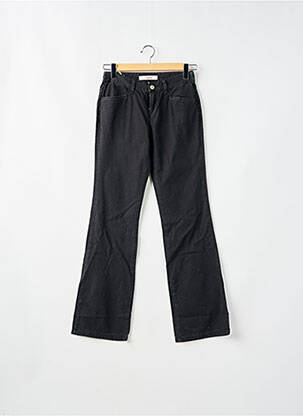 Pantalon droit fermeture zippée sous rabat boutonné taille basse noir SCHOOL RAG femme