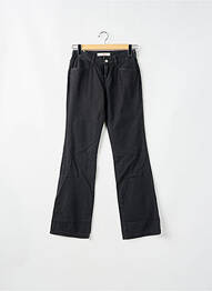 Pantalon droit fermeture zippée sous rabat boutonné taille basse noir SCHOOL RAG femme