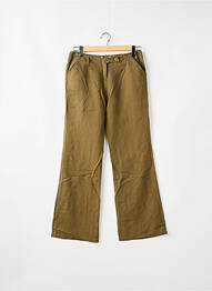 Pantalon droit fermeture zippée sous rabat boutonné taille basse vert SESSUN femme