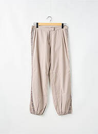 Pantalon droit fermeture zippée sous rabat boutonné taille basse beige SESSUN femme