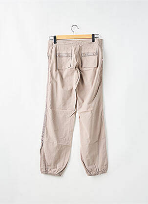 Pantalon droit fermeture zippée sous rabat boutonné taille basse beige SESSUN femme