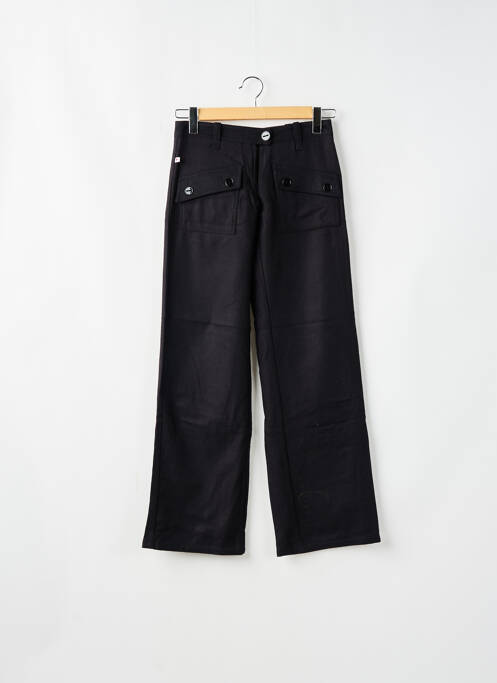 Pantalon droit fermeture zippée sous rabat boutonné taille basse noir SESSUN femme