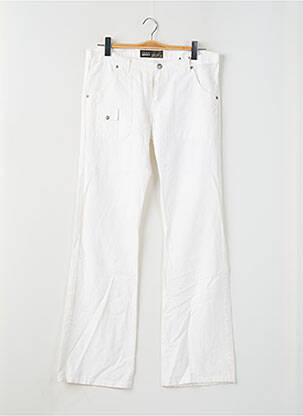 Pantalon droit fermeture zippée sous rabat boutonné taille normale blanc RWD femme