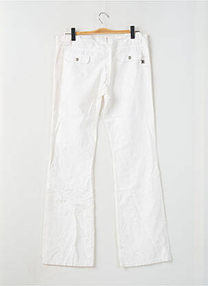 Pantalon droit fermeture zippée sous rabat boutonné taille normale blanc RWD femme