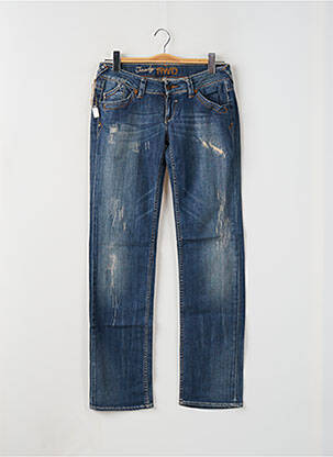 Jeans coupe droite stretch taille basse bleu RWD femme