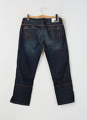 Pantalon 7/8 fermeture zippée sous rabat boutonné taille normale bleu RWD femme