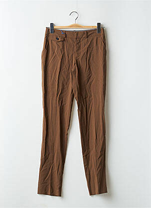 Pantalon droit stretch taille normale marron LEON & HARPER femme