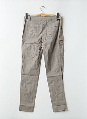 Pantalon slim tissage popeline taille normale gris LEON & HARPER femme