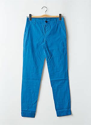 Pantalon chino tissage popeline taille normale bleu LEON & HARPER femme