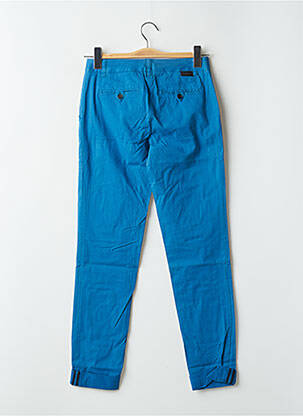 Pantalon chino tissage popeline taille normale bleu LEON & HARPER femme