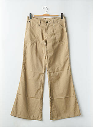 Pantalon flare taille basse taille basse beige LOIS femme